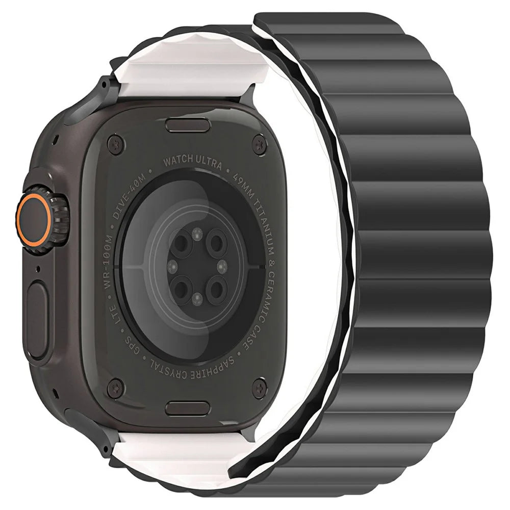 Dux Ducis SD Series Magnetic Watch Strap For Apple Watch Ultra 3 2 1 49mm / Series 11 10 46mm / 9 8 7 45mm / SE3 SE2 SE 6 5 4 44mm / 3 2 1 42mm - Black  /  Starlight - 1