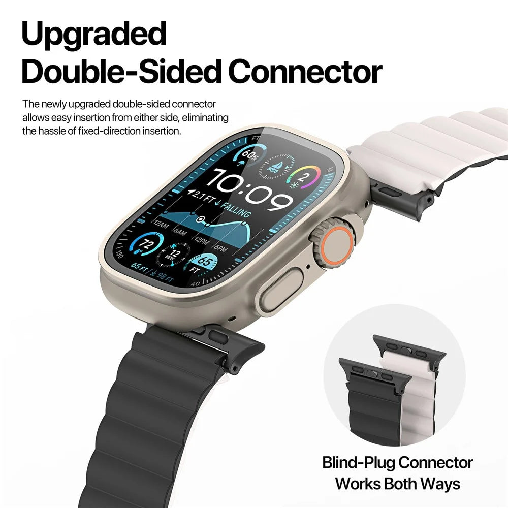 Dux Ducis SD Series Magnetic Watch Strap For Apple Watch Ultra 3 2 1 49mm / Series 11 10 46mm / 9 8 7 45mm / SE3 SE2 SE 6 5 4 44mm / 3 2 1 42mm - Black  /  Starlight - 4