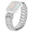 For Huawei Watch Fit 3 Replacement Strap Butterfly Rhinestones Decor Silver Stainless Steel Watch Band - 1