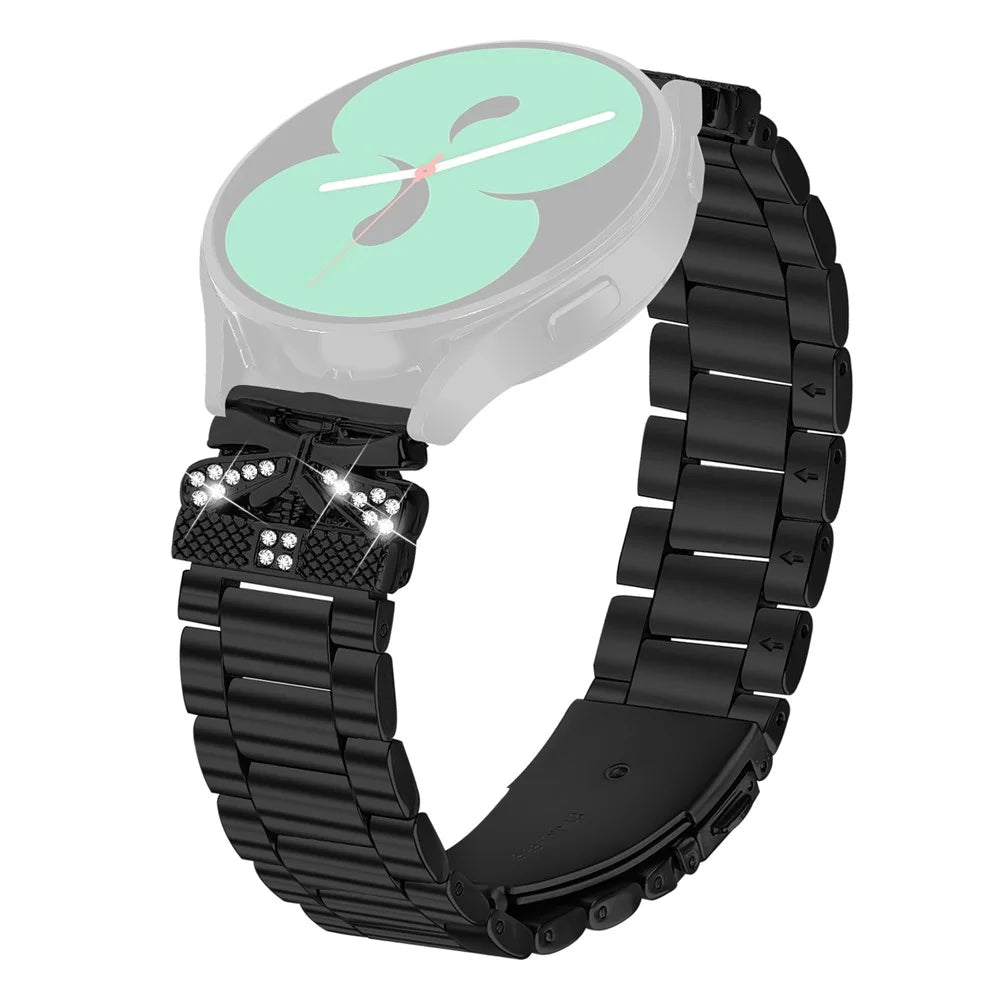 Replacement Strap for Samsung Galaxy Watch3 41mm Butterfly Rhinestones Decor Watch Band - Black - 1