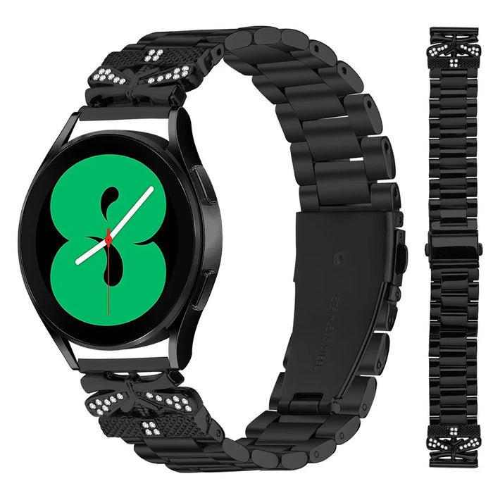 Replacement Strap for Samsung Galaxy Watch3 41mm Butterfly Rhinestones Decor Watch Band - Black - 3