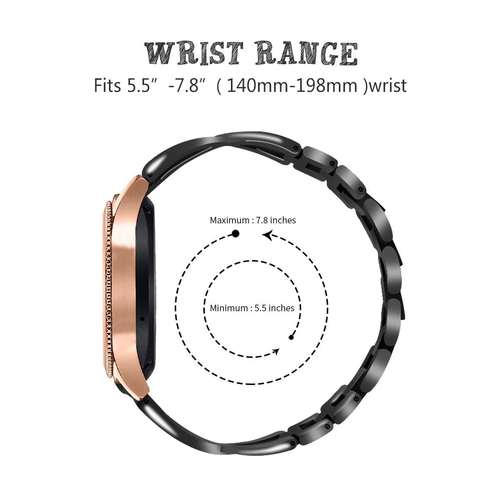 For Huawei Watch GT 5 Pro 42mm / GT 5 41mm Large X Design Watch Strap Rhinestone Decor Zinc Alloy Band - Black - 4