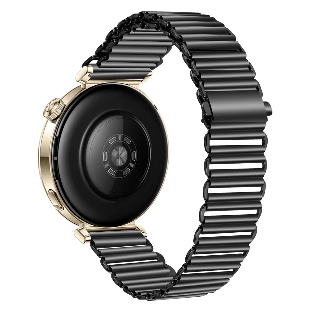 For Huawei Watch GT 5 Pro 42mm  /  GT 5 41mm Stainless Steel Watch Band Slingshot Buckle Loop Strap - Black - 1