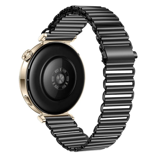 For Huawei Watch GT 5 Pro 42mm  /  GT 5 41mm Stainless Steel Watch Band Slingshot Buckle Loop Strap - Black - 1