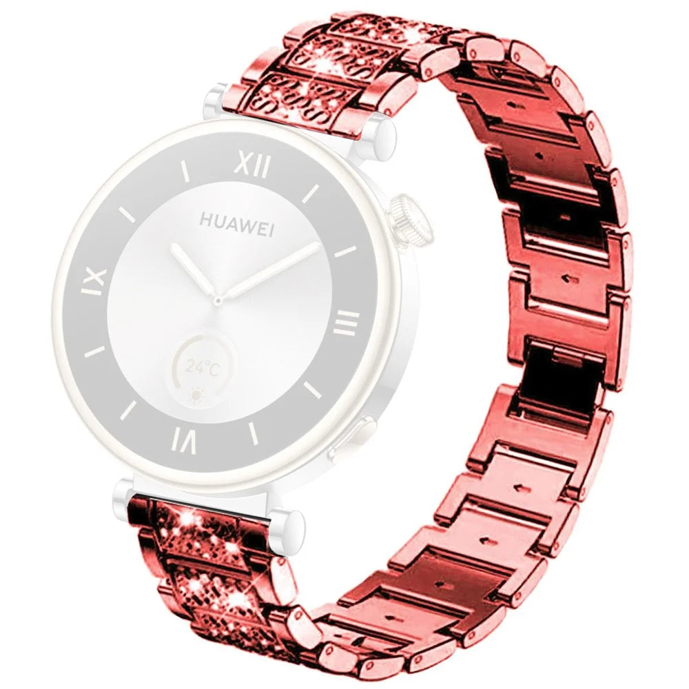 For Nokia Steel / Withings Steel HR 36mm Smartwatch Strap Rhinestone Decor Zinc Alloy Wrist Band - Red - 1
