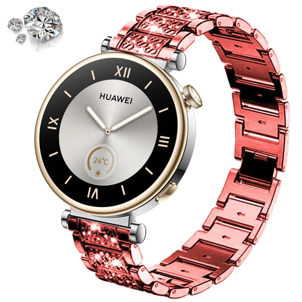For Nokia Steel / Withings Steel HR 36mm Smartwatch Strap Rhinestone Decor Zinc Alloy Wrist Band - Red - 2