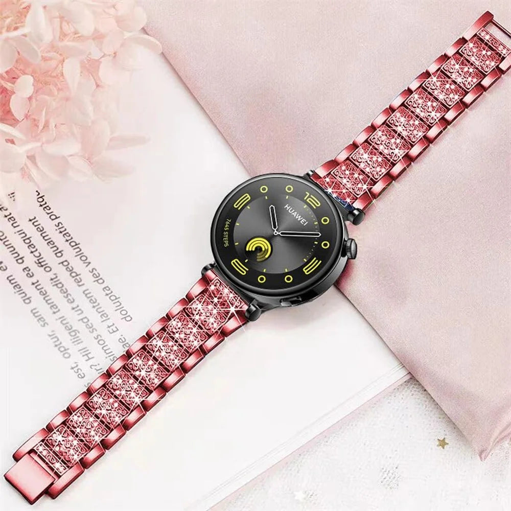 For Nokia Steel / Withings Steel HR 36mm Smartwatch Strap Rhinestone Decor Zinc Alloy Wrist Band - Red - 5