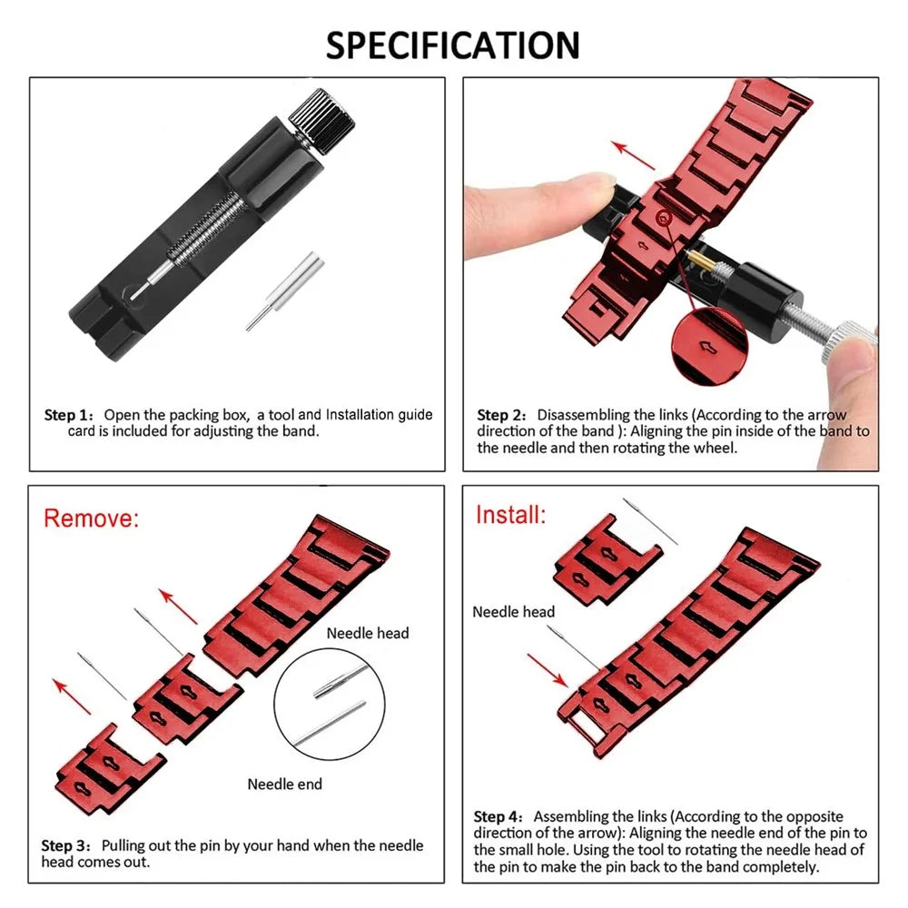 For Nokia Steel / Withings Steel HR 36mm Smartwatch Strap Rhinestone Decor Zinc Alloy Wrist Band - Red - 7