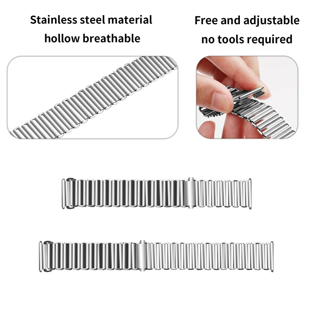 For Nokia Withings Steel HR 36mm / Steel Stainless Steel Watch Band Slingshot Buckle Loop Strap - Silver - 3