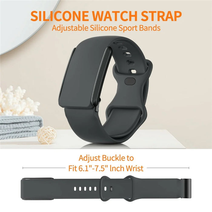 For Whoop 4.0 Watch Band 8-Shaped Buckle Silicone Wristband Adjustable Strap - Dark Grey - 5