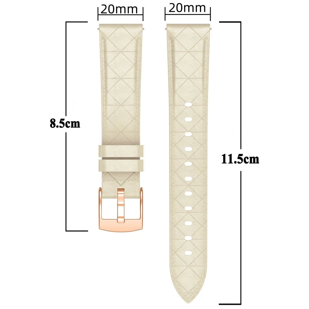 20mm Watch Strap For Garmin vivoactive 5  /  Venu 2 Plus Square Rose Gold Buckle Genuine Cow Leather Wrist Band - White - 4