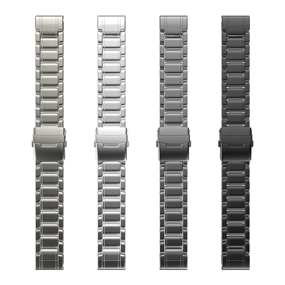 26mm Replacement Strap for Garmin Fenix 8 51mm / Enduro 3 / 2 / Instinct 2X Metal Watch Band with Dual Safety Buckle - Titanium - 7