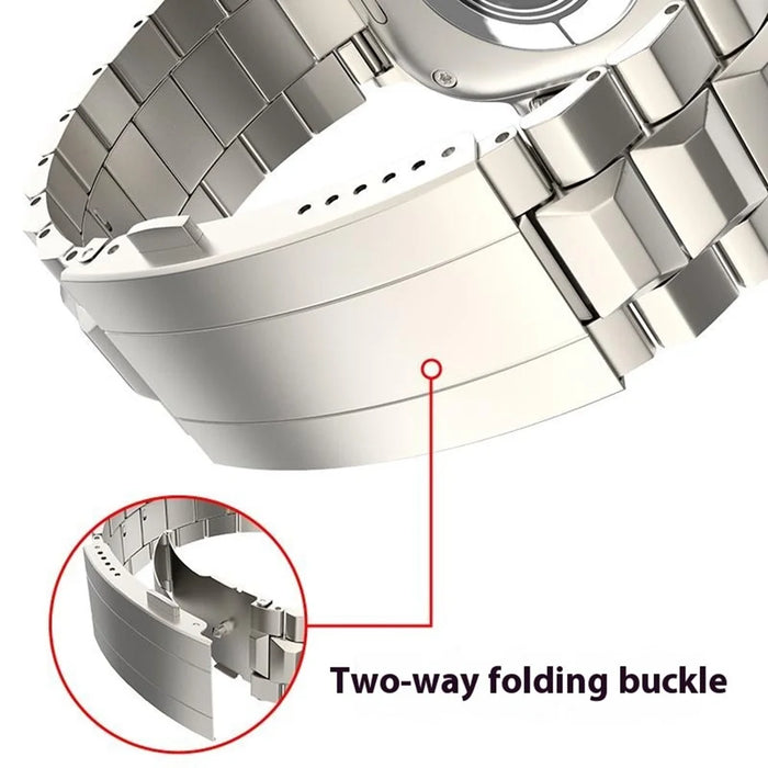 Wrist Band for Apple Watch Ultra 3 2 1 49mm / Series 11 10 46mm / 9 8 7 45mm / SE3 SE2 SE 6 5 4 44mm / 3 2 1 42mm Titanium Alloy Replacement Watch Strap - Titanium - 4