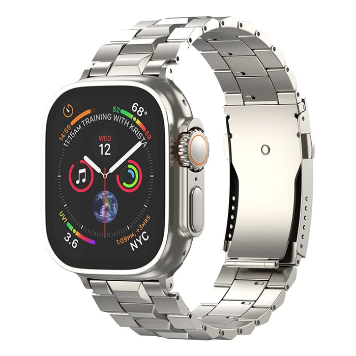Wrist Band for Apple Watch Series 11 10 42mm / 9 8 7 41mm / SE3 SE2 SE 6 5 4 40mm / 3 2 1 38mm Titanium Alloy Replacement Watch Strap - Titanium - 2