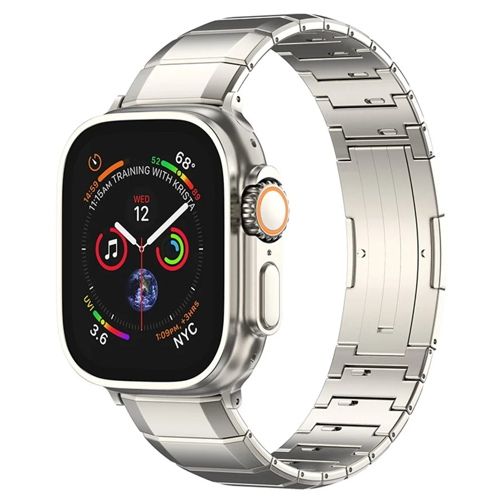 Replacement Strap for Apple Watch Series 11 10 42mm / 9 8 7 41mm / SE3 SE2 SE 6 5 4 40mm / 3 2 1 38mm Titanium Alloy Watch Band - Titanium - 2