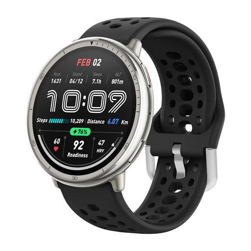 KALEBOL 20mm Strap for Samsung Galaxy Watch6 Classic 43mm 47mm / Watch6 40mm 44mm Multiple Holes Silicone Watch Band - Black - 2