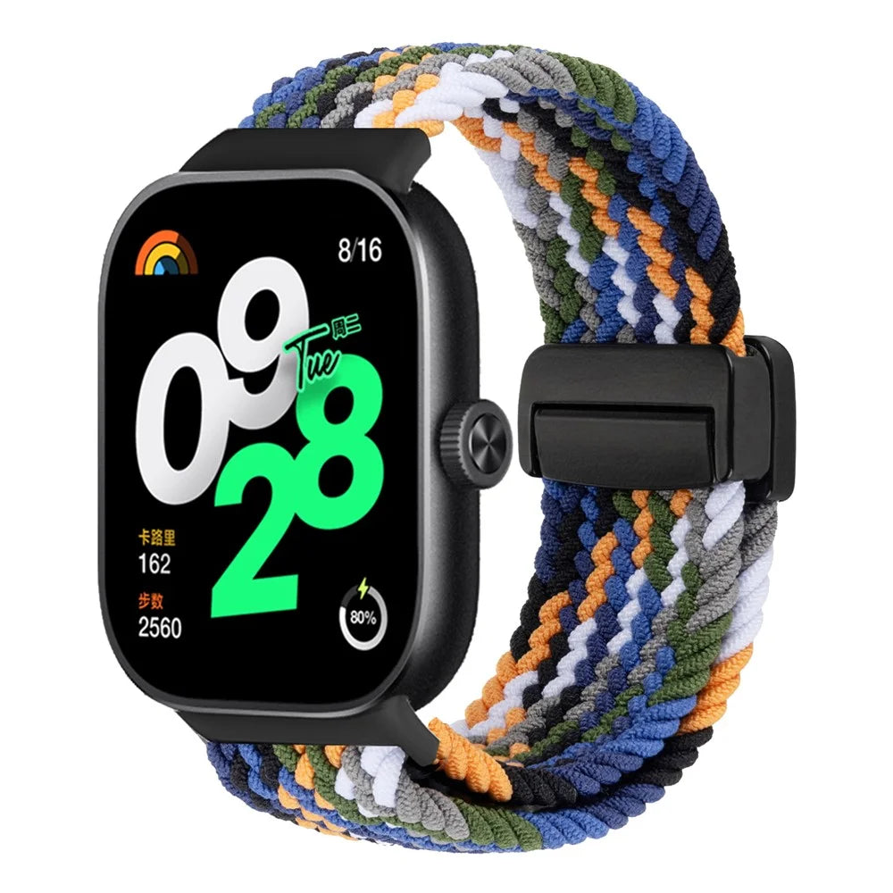 Watch Band For Xiaomi Smart Band 10 Pro / 9 Pro / 8 Pro / Redmi Watch 6 / 5 / 4 Magnetic Clasp Nylon Loop Adjustable Strap - Colorful Denim - 2