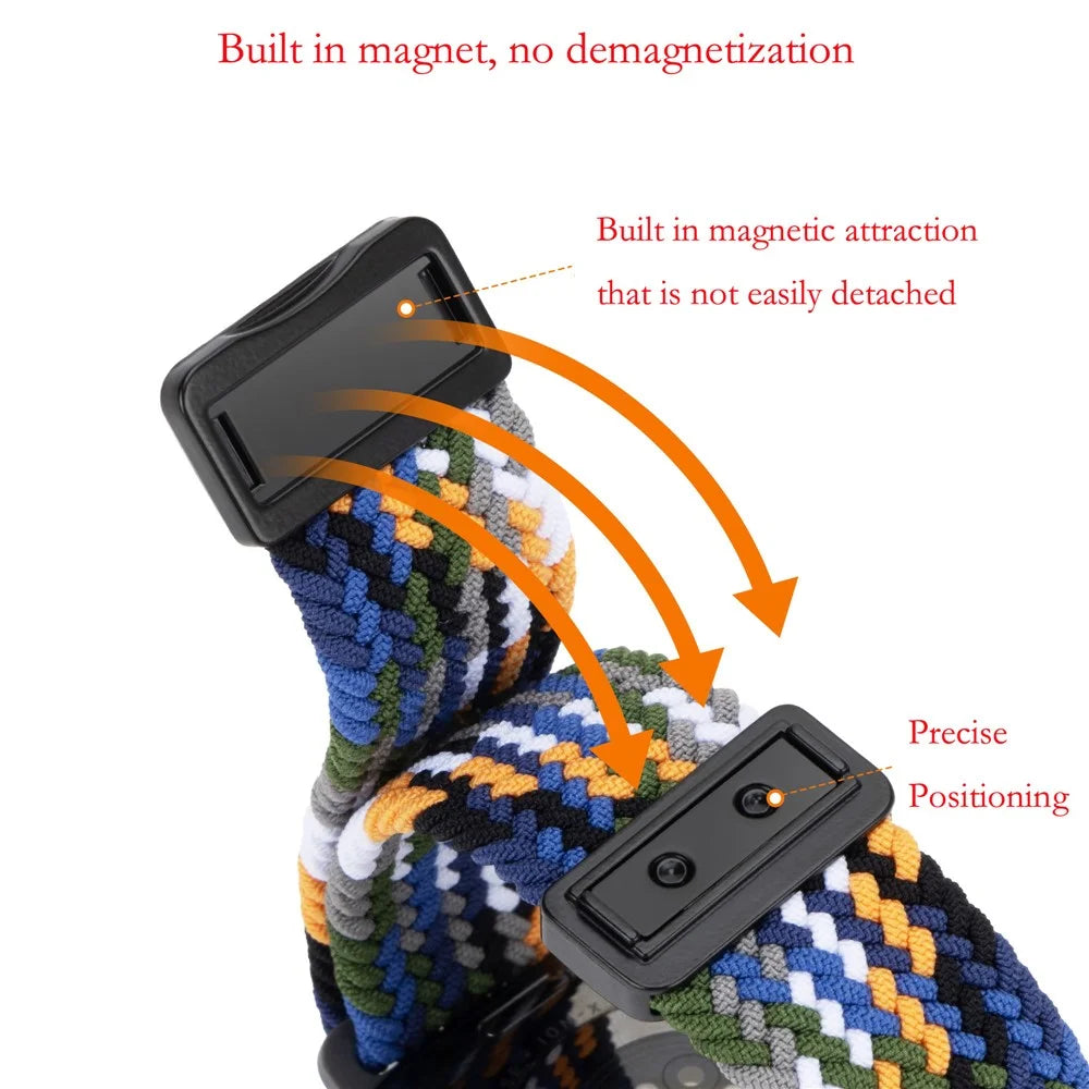 Watch Band For Xiaomi Smart Band 10 Pro / 9 Pro / 8 Pro / Redmi Watch 6 / 5 / 4 Magnetic Clasp Nylon Loop Adjustable Strap - Colorful Denim - 3