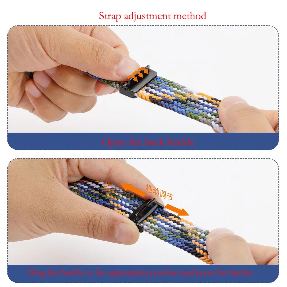 Watch Band For Xiaomi Smart Band 10 Pro / 9 Pro / 8 Pro / Redmi Watch 6 / 5 / 4 Magnetic Clasp Nylon Loop Adjustable Strap - Colorful Denim - 4