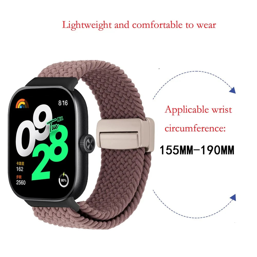 Watch Band For Xiaomi Smart Band 10 Pro / 9 Pro / 8 Pro / Redmi Watch 6 / 5 / 4 Magnetic Clasp Nylon Loop Adjustable Strap - Colorful Denim - 6