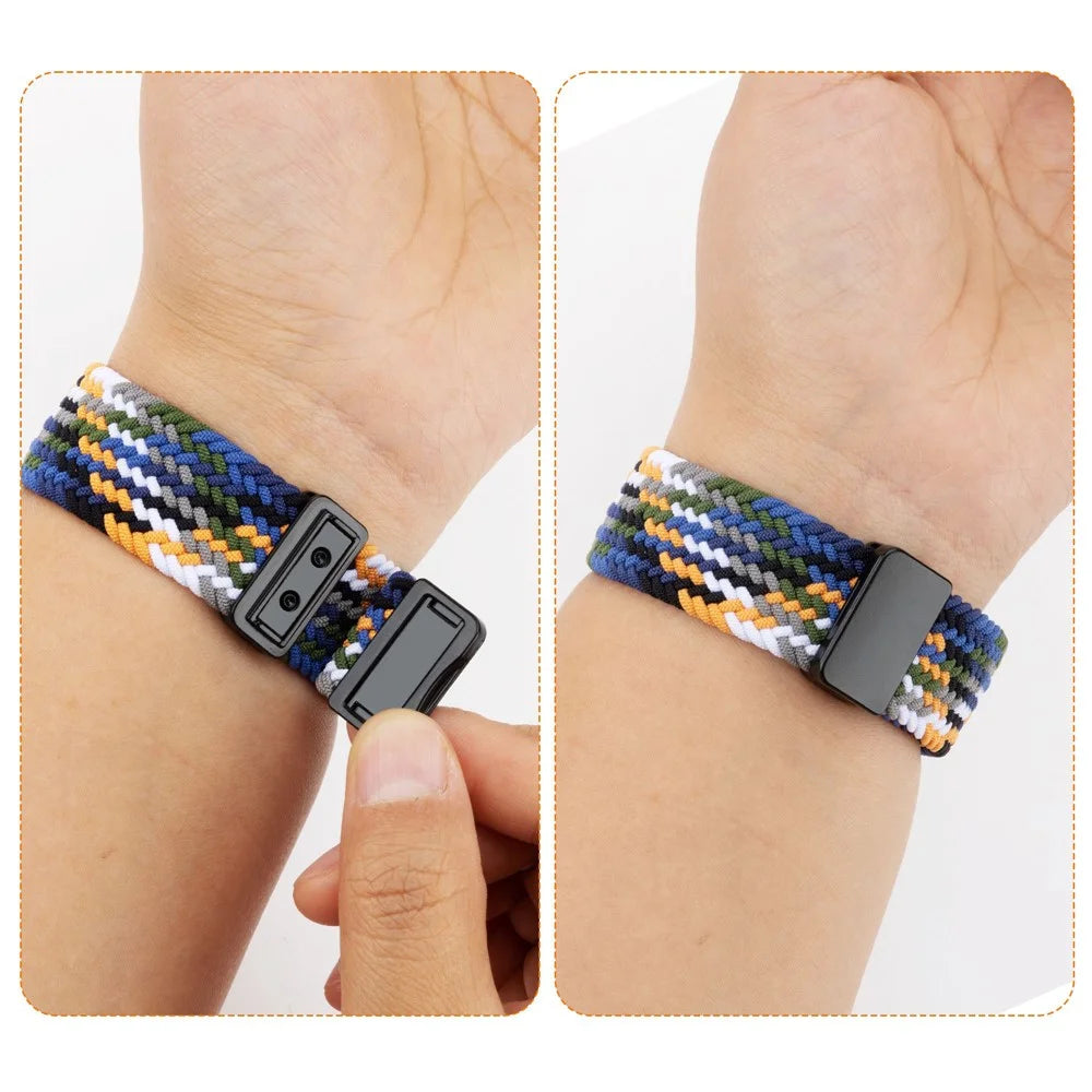 Watch Band For Apple Watch Series 11 10 42mm / 9 8 7 41mm / SE3 SE2 SE 6 5 4 40mm / 3 2 1 38mm Magnetic Clasp Nylon Adjustable Strap - Colorful Denim - 4