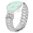 For Samsung Galaxy Watch Active2 44mm  /  40mm Replacement Strap Butterfly Rhinestones Decor Silver Stainless Steel Watch Band - 1