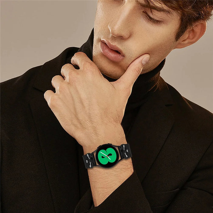 Replacement Strap for Samsung Galaxy Watch Active2 44mm  /  40mm Butterfly Rhinestones Decor Metal Watch Band - Black - 5