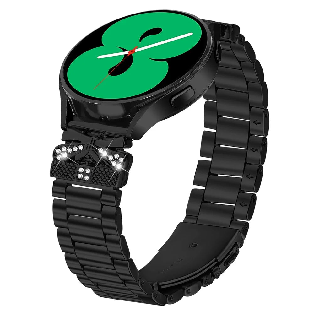 Replacement Strap for Samsung Gear Sport  /  Gear S2 Classic Butterfly Rhinestones Decor Metal Watch Band - Black - 2