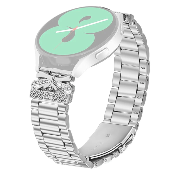 For Garmin D2 Air X10  /  Bounce Replacement Strap Butterfly Rhinestones Decor Silver Stainless Steel Watch Band - 1