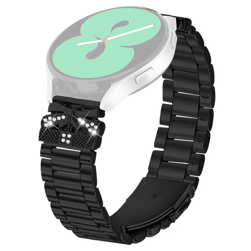 Replacement Strap for GarminMove Luxe  /  Vivomove Luxe Butterfly Rhinestones Decor Metal Watch Band - Black - 1