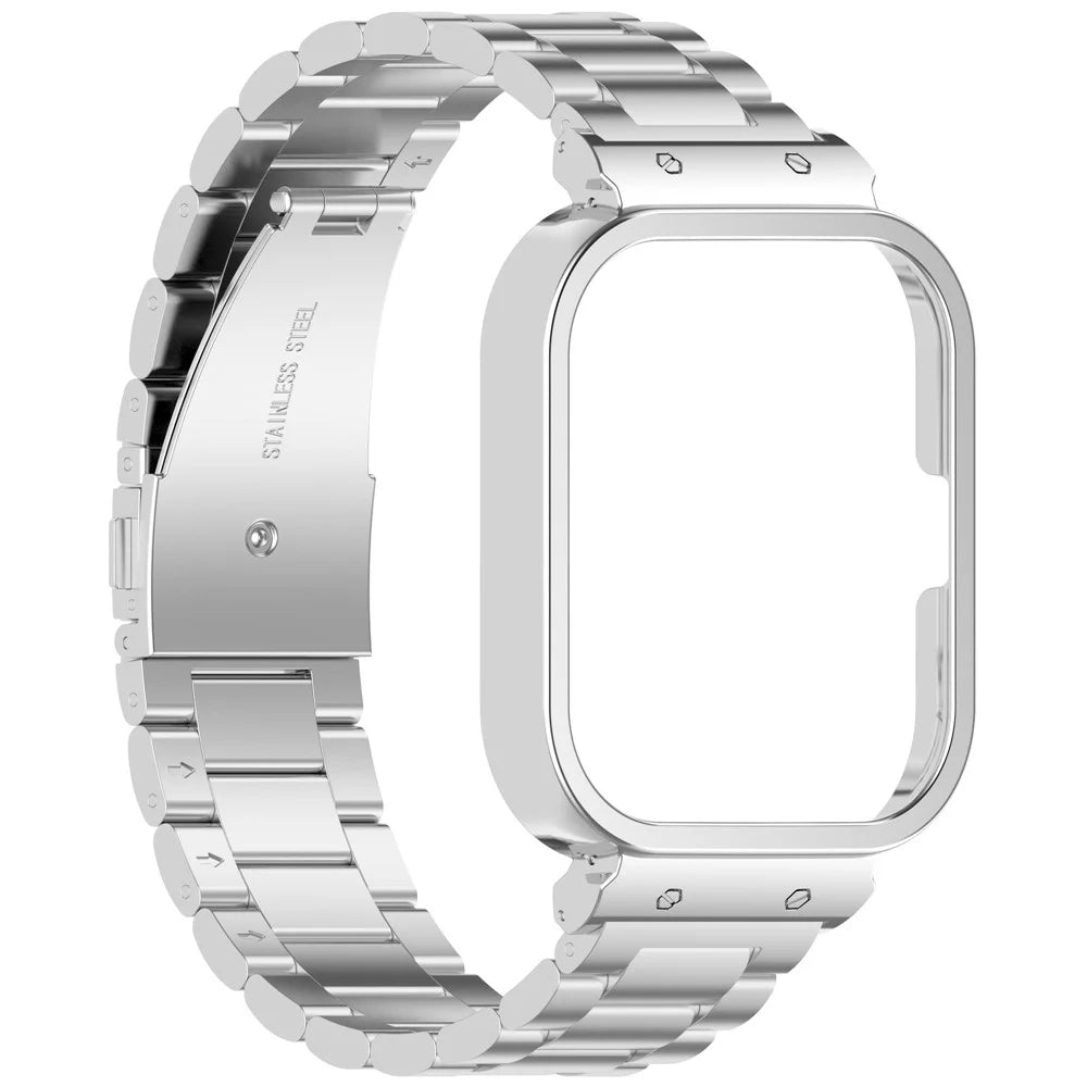 For vivo Watch GT  /  iQOO Watch GT Watch Band Stainless Steel Three-Bead Replacement Strap with Watch Frame - Silver - 3