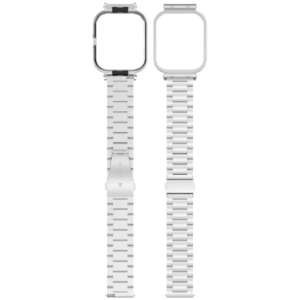 For vivo Watch GT  /  iQOO Watch GT Watch Band Stainless Steel Three-Bead Replacement Strap with Watch Frame - Silver - 5
