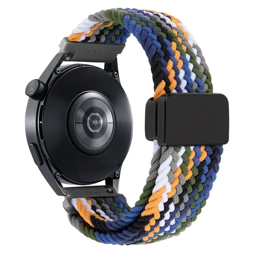 20mm Universal Wrist Strap Magnetic Buckle Nylon Braided Smart Watch Band - Denim Color - 1