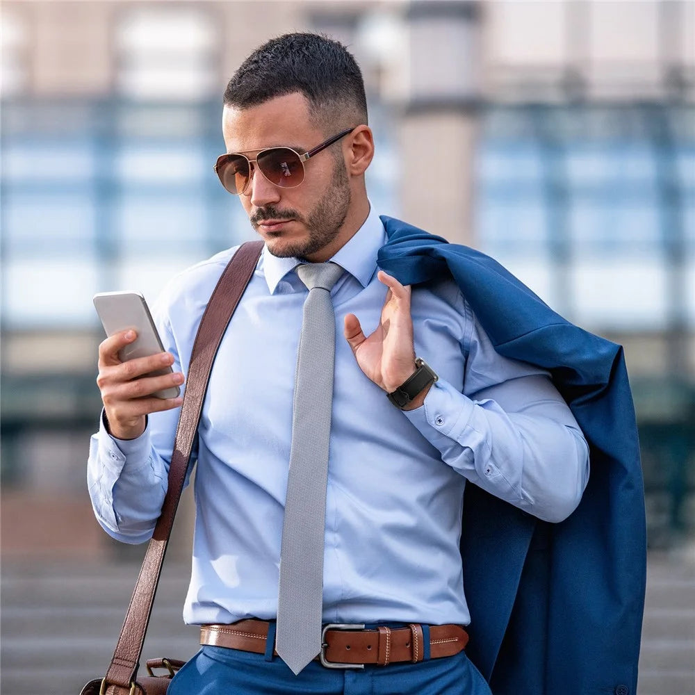 Watch Band for Apple Watch Ultra 3 2 1 49mm / Series 11 10 46mm / 9 8 7 45mm / SE3 SE2 SE 6 5 4 44mm / 3 2 1 42mm Genuine Cow Leather Strap - Black / Black Buckle - 7