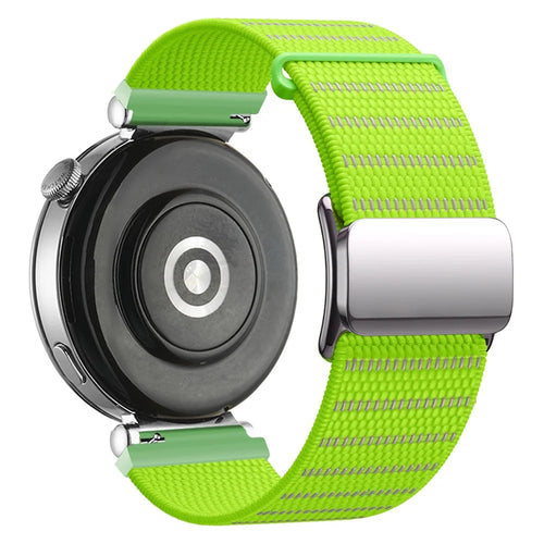 18mm Universal Wrist Strap Reflective Nylon Magnetic Buckle Watch Band - Green - 1