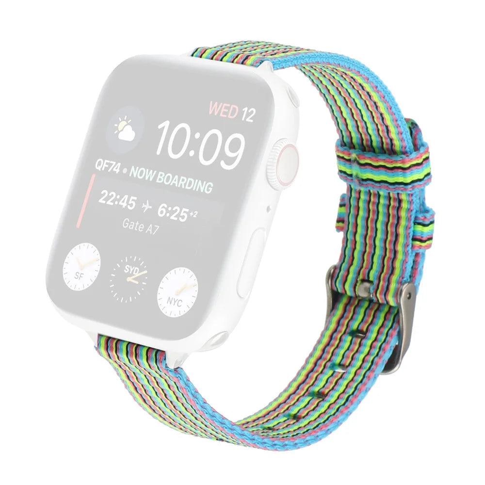 Nylon Watch Band Replacement Watch Strap Replacement for Apple Watch Ultra 3 2 1 49mm / Series 11 10 46mm / 9 8 7 45mm / SE3 SE2 SE 6 5 4 44mm / 3 2 1 42mm - Blue - 1