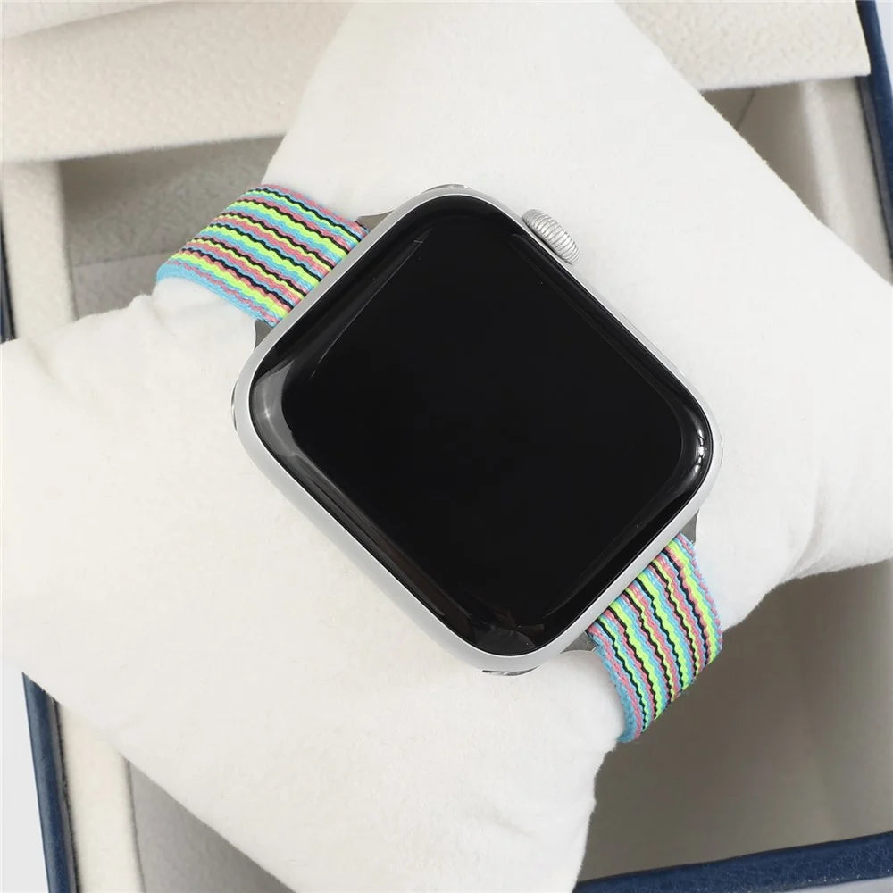 Nylon Watch Band Replacement Watch Strap Replacement for Apple Watch Ultra 3 2 1 49mm / Series 11 10 46mm / 9 8 7 45mm / SE3 SE2 SE 6 5 4 44mm / 3 2 1 42mm - Blue - 3