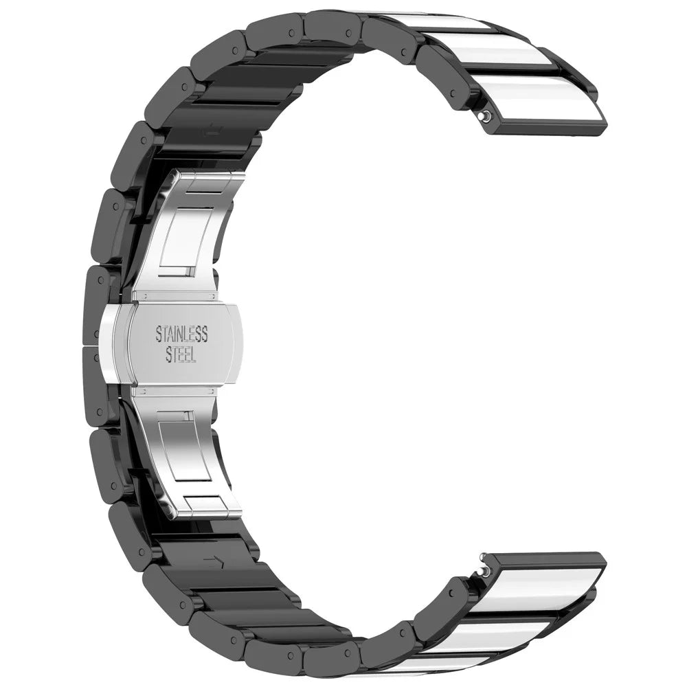For Oppo Watch X2 Mini Watch Band Ceramic + Zinc Alloy Wrist Strap - Black+White - 2