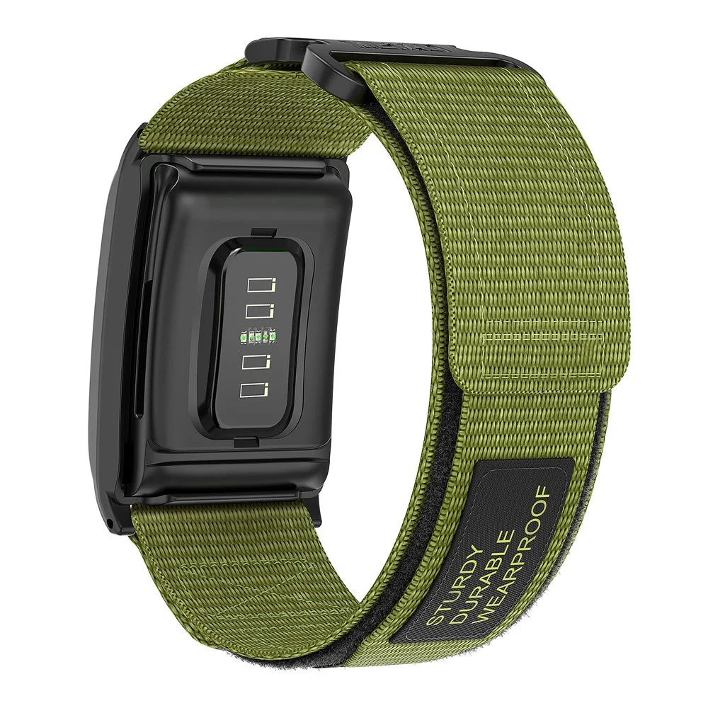 For WHOOP 4.0 Magic Tape Band Stylish Nylon Wrist Strap with Protective Case - Green - 2