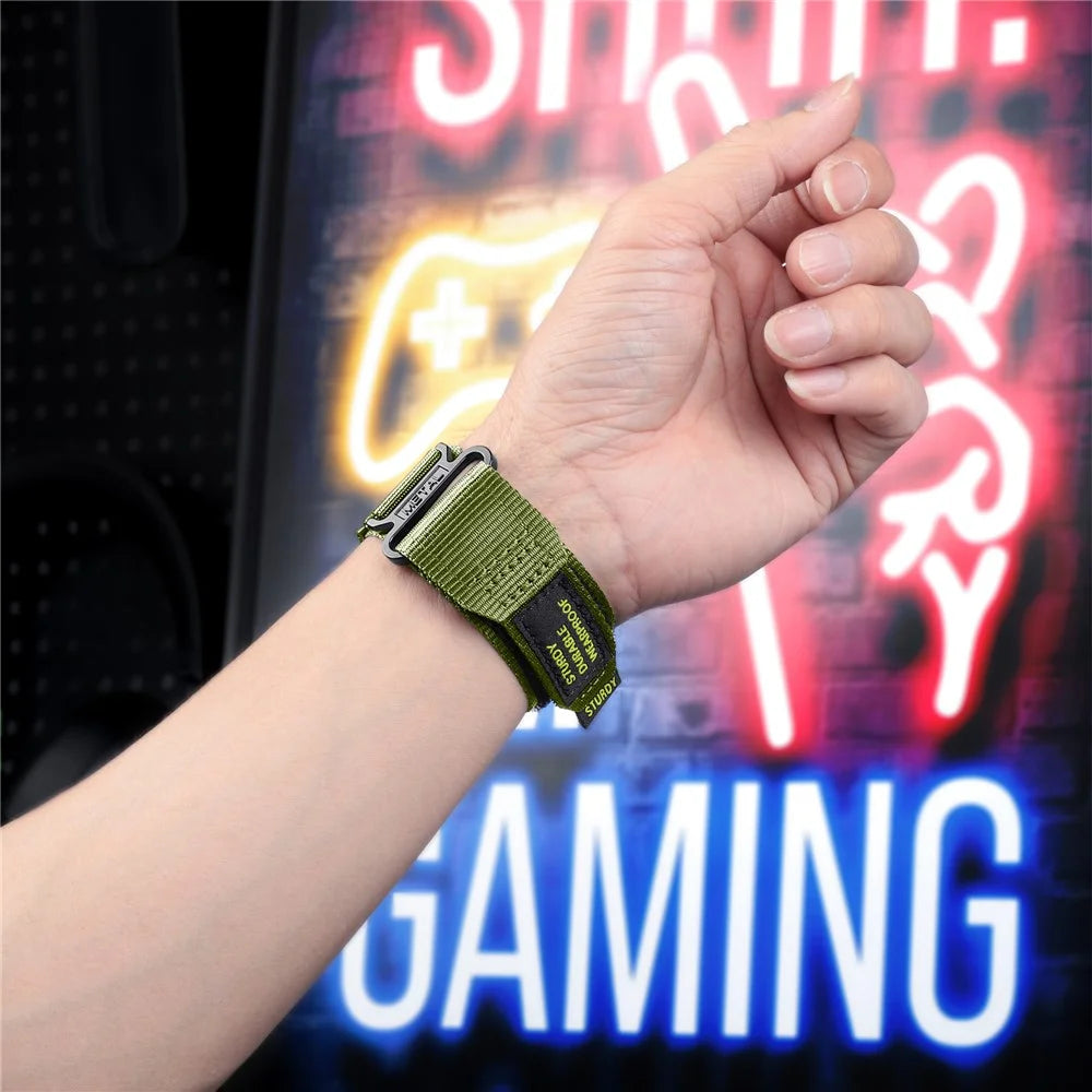 For WHOOP 4.0 Magic Tape Band Stylish Nylon Wrist Strap with Protective Case - Green - 5