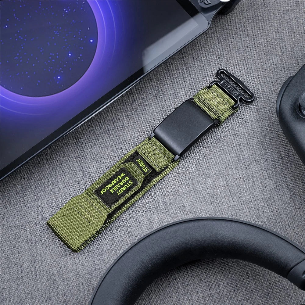 For WHOOP 4.0 Magic Tape Band Stylish Nylon Wrist Strap with Protective Case - Green - 7