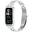 Metal Frame for Huawei Band 10 / 10 NFC / 9 / 9 NFC / 8 / 8 NFC Watch Case Integrated Three Bead Stainless Steel Strap - Silver - 4