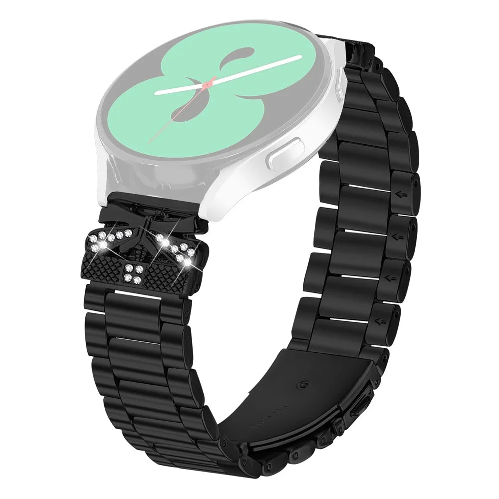 Replacement Strap for Huami Amazfit GTS 2 Butterfly Rhinestones Decor Metal Watch Band - Black - 1