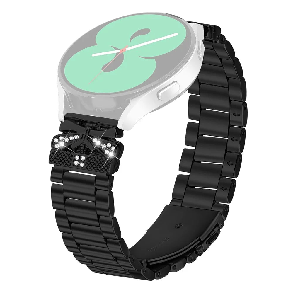 Replacement Strap for Huami Amazfit Pop Pro Butterfly Rhinestones Decor Metal Watch Band - Black - 1