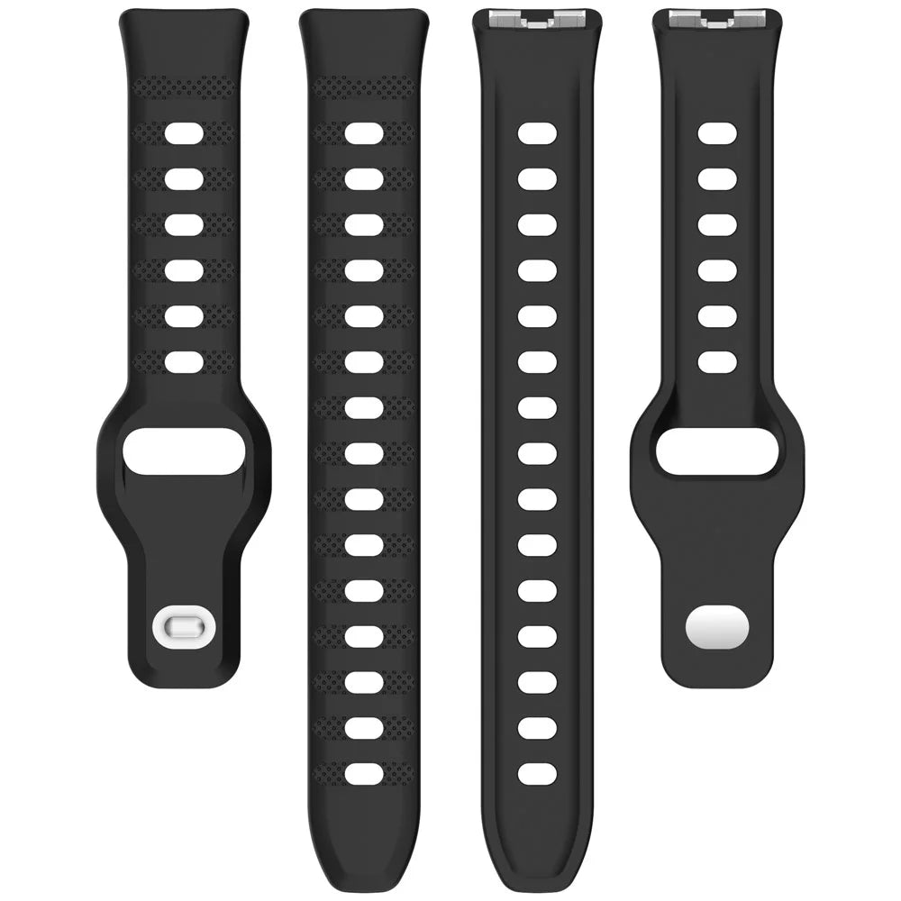 Silicone Watch Band for Huawei Band 10 / 10 NFC / 9 / 9 NFC / 8 / 8 NFC Dot Texture Reverse Buckle Wrist Strap - Black - 5