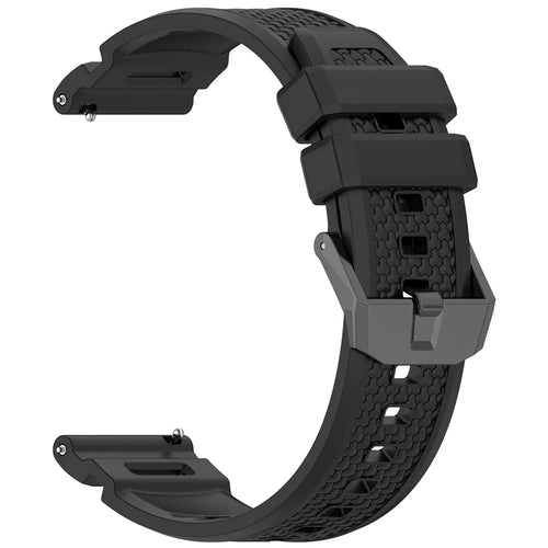 For TicWatch Atlas Silicone Strap Armor Style Flexible Silicone Adjustable Watch Band - Black - 1