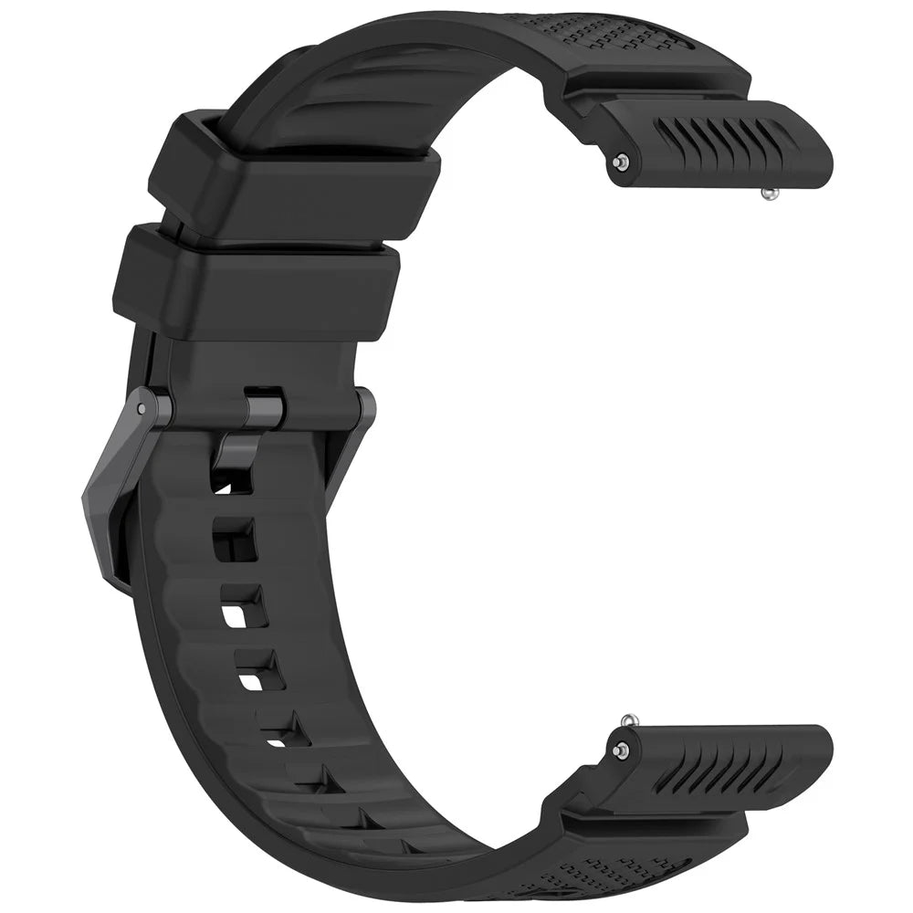 For TicWatch Atlas Silicone Strap Armor Style Flexible Silicone Adjustable Watch Band - Black - 2