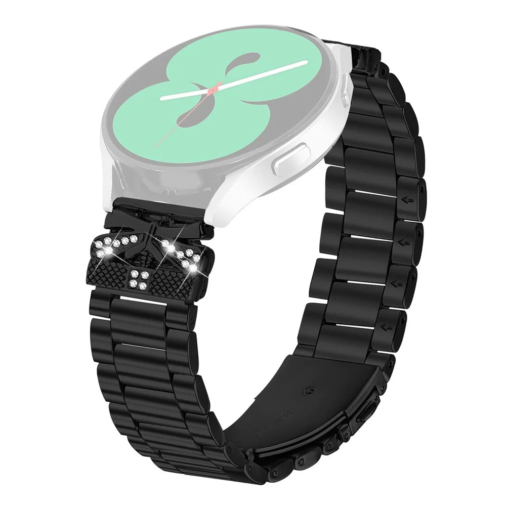 Replacement Strap for Misfit Vapor Butterfly Rhinestones Decor Metal Watch Band - Black - 1