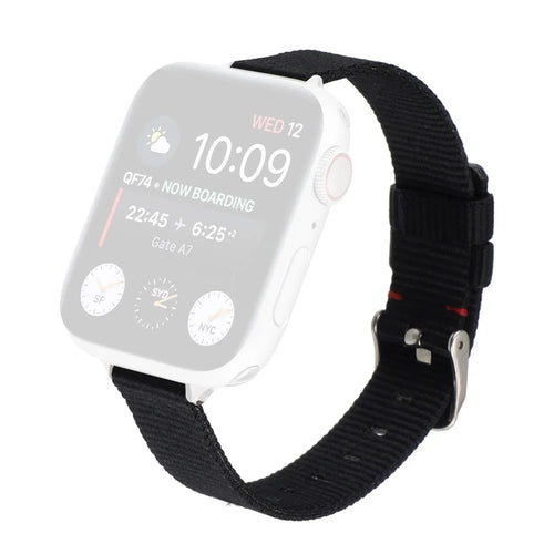 Nylon Watch Band Replacement Watch Strap for Apple Watch Series 11 10 42mm / 9 8 7 41mm / SE3 SE2 SE 6 5 4 40mm / 3 2 1 38mm  - Black - 1