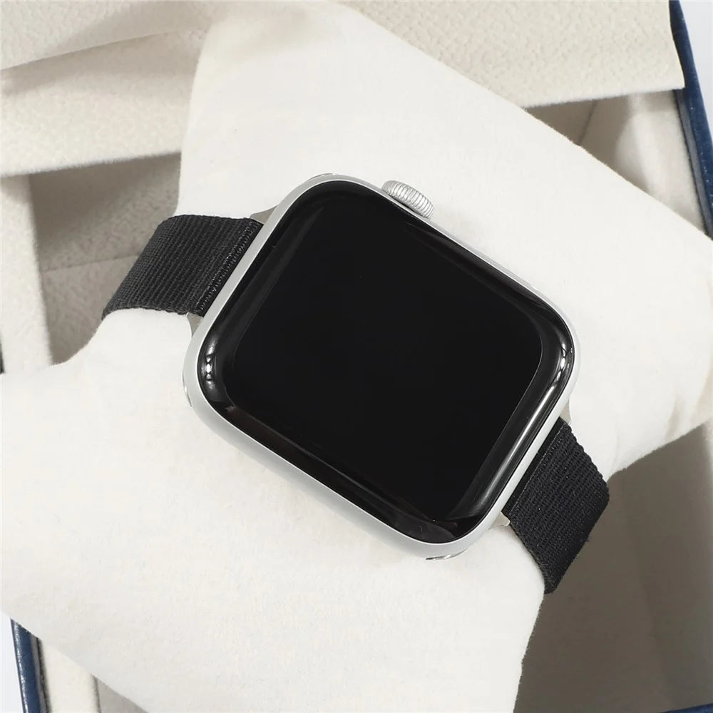 Nylon Watch Band Replacement Watch Strap for Apple Watch Series 11 10 42mm / 9 8 7 41mm / SE3 SE2 SE 6 5 4 40mm / 3 2 1 38mm  - Black - 3